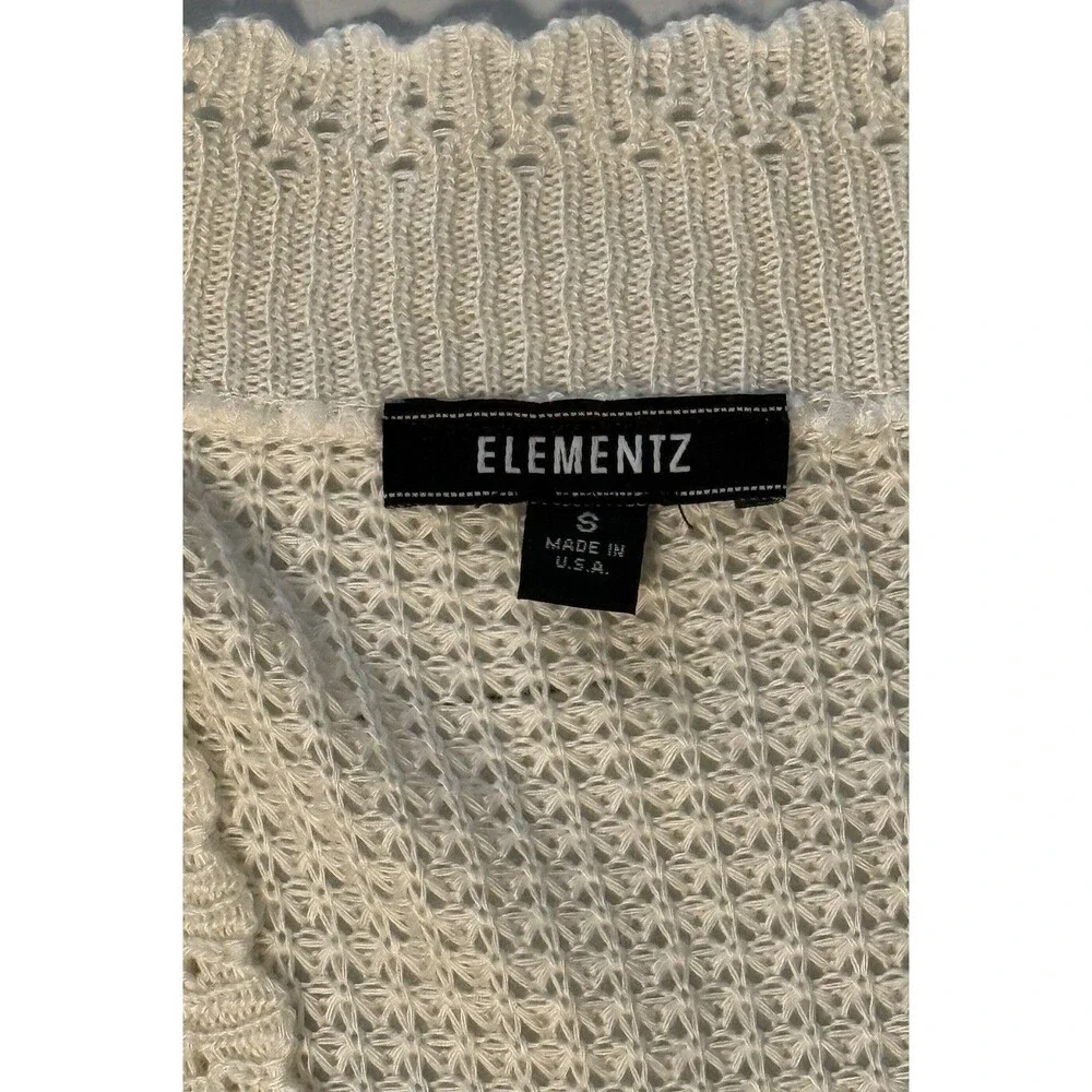 Elementz Open Front Crop Cardigan Sz S Ivory Long Sleeve Bolero Shrug
